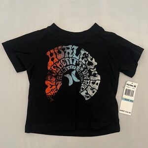 Hurley Kids Black Tee with Colorful Graphic